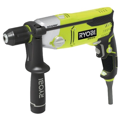 Ударная дрель RYOBI RPD1010K, 1010 Вт, без аккумулятора черный/зеленый ударная дрель ryobi rpd800k 800 вт черный желтый