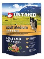 Корм для собак Ontario (0.75 кг) Adult Medium Lamb & Rice