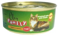 Корм для кошек CLAN Family Паштет из телятины для кошек (0.1 кг) 1 шт.