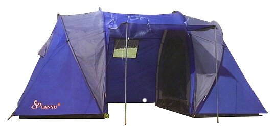 Палатка трекинговая четырехместная LANYU LY-1699, синий/серый