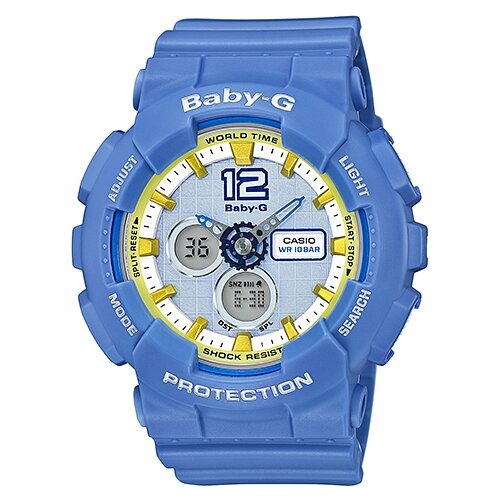 фото Наручные часы casio ba-120-2b, голубой casio baby-g