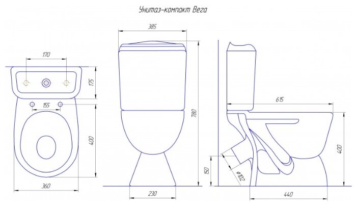 Купить Унитаз ROSA Вега по выгодной цене на Яндекс.Маркете