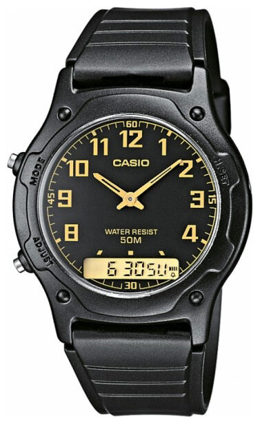 Наручные часы CASIO Collection AW-49H-1B, черный, золотой