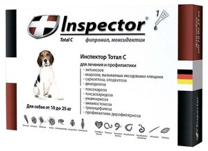 Фото Inspector Total C Капли от блох, клещей и гельминтов для собак от 10 до 25 кг