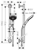 Душевой набор (гарнитур) Hansgrohe Raindance Select S 120 Unic Comfort 26322400