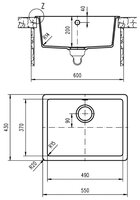 Врезная кухонная мойка 55 см TEKA Radea 490/370 TG оникс