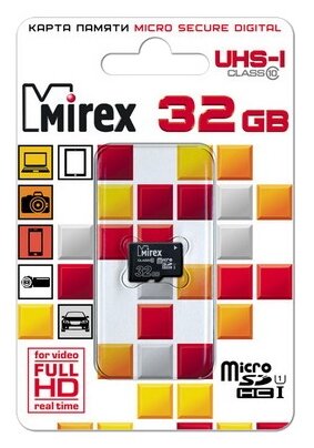 Карта памяти Mirex microSDHC Class 10 UHS-I U1 ... — купить по выгодной цене на Яндекс.Маркете