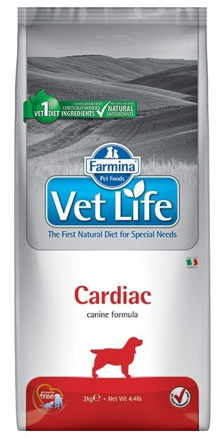 Farmina Vet Life Dog Cardiac сухой корм для взрослых собак при сердечно-сосудистых заболеваниях - 2 кг