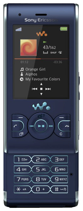 Телефон Sony Ericsson W595, 1 SIM, синий