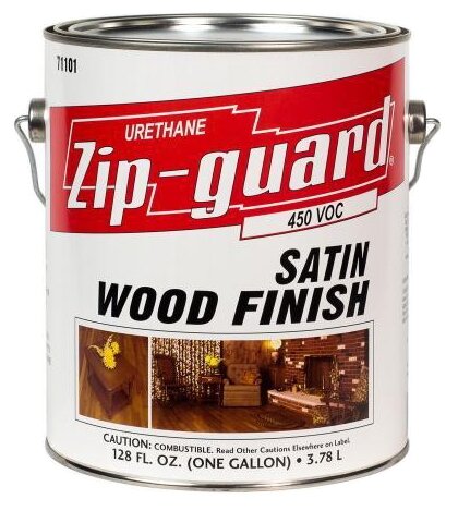 Лак для дерева Zip-guard Satin Wood Finish, уретановый, матовый, 3,78 л