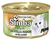 Корм для кошек Simba Паштет для кошек Телятина с почками (0.085 кг) 24 шт.