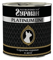 Корм для кошек Четвероногий Гурман Platinum line Сердечки куриные в желе для кошек (0.24 кг) 24 шт. 