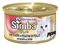Корм для кошек Simba Паштет для кошек Сердце и куриная печень (0.085 кг) 24 шт.