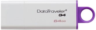 Флешка Kingston DataTraveler G4 64 GB, белый/фиолетовый