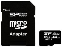 Карта памяти Silicon Power ELITE microSDXC 64GB UHS Class 1 Class 10 + SD adapter