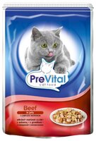 Корм для кошек PreVital Кусочки в желе с говядиной (0.1 кг) 24 шт. 0.1 кг 24