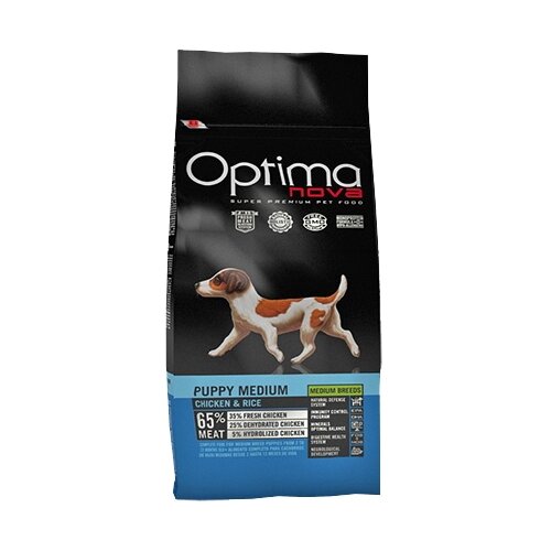Сухой корм для щенков OptimaNova курица 12 кг (для средних пород)