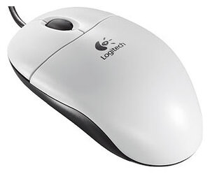 Мышь Logitech Optical Wheel Mouse S96 White PS/2