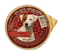 Корм для собак Ем Без Проблем Паштет для собак Говядина с сердцем и печенью (0.125 кг) 16 шт.