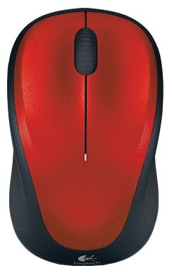 Мышь Logitech M235 красный/черный оптическая (1000dpi) беспроводная USB2.0 для ноутбука 910-002496