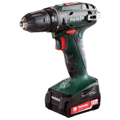 фото Аккумуляторная дрель-шуруповерт Metabo BS 14.4 10мм 2.0Ah x2 Case Set 40 Н·м зеленый/черный
