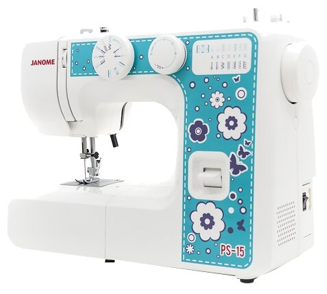 Швейная машина Janome PS 15, белый/голубой - фото №2