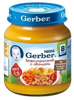 Пюре Gerber бефстроганов с овощами (с 8 месяцев) 125 г, 1 шт.