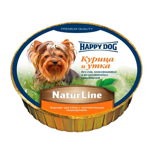 фото Влажный корм для собак Happy Dog NaturLine утка, курица 11шт. х 85г