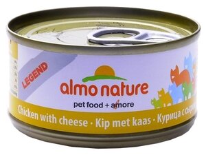 Фото Влажный корм для кошек Almo Nature Legend, с курицей, с сыром 70 г (кусочки в бульоне)