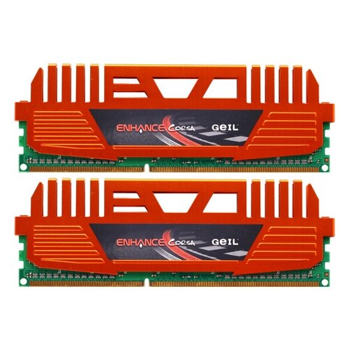 Оперативная память GeIL 8 ГБ (4 ГБ x 2 шт.) DDR3 1600 МГц DIMM CL9 GEC38GB1600C9DC оперативная память geil 4 гб ddr4 2400 мгц dimm cl16 gn44gb2400c16s