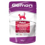 Паучи Gemon Cat Adult Pouch для кошек 100 г (100 г, Говядина с овощами) - изображение