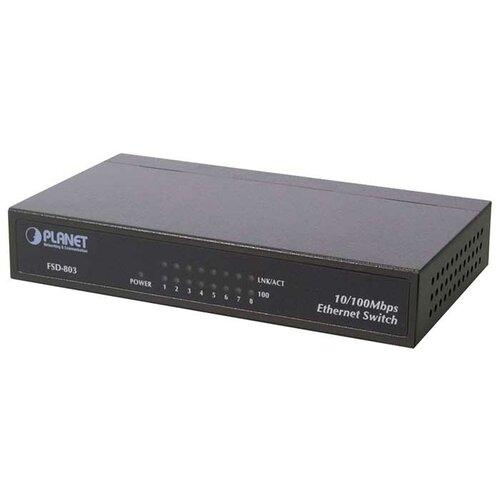 PLANET 8-Port 10100Mbps Fast Ethernet Switch Metal 449100₽