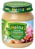 Пюре Heinz Персик с вишенкой в сливочках (с 6 месяцев) 120 г, 12 шт.