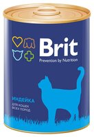 Корм для кошек Brit (0.34 кг) 12 шт. Консервы для кошек Индейка