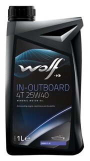 Масло для водного транспорта IN-OUTBOARD 4T 25W40 1L WOLF OIL / арт. 8302503 - (1 шт)