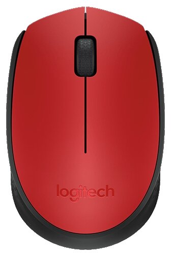 Беспроводная компактная мышь Logitech M171, красный/черный