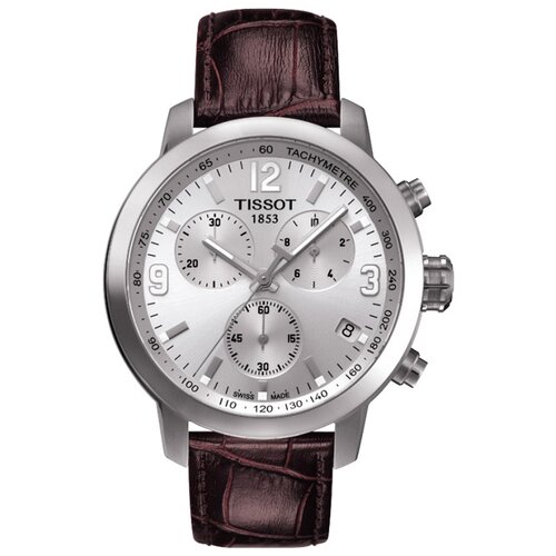 tissot prc 200 chronograph t1144171705700 Наручные часы TISSOT T-Sport, серебряный, коричневый