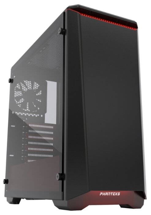Phanteks Eclipse P400S Tempered Glass Black/red