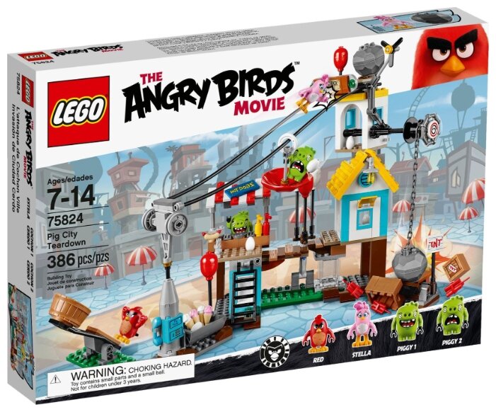 Конструктор LEGO The Angry Birds Movie 75824 Разгром Свинограда, 386 дет.