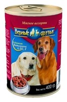 Корм для собак Верные друзья Кусочки в соусе для собак крупных пород - Мясное ассорти (0.4 кг) 1 шт.