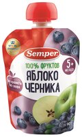 Пюре Semper яблоко и черника (с 5 месяцев) 90 г, 1 шт.