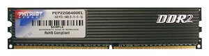Оперативная память для компьютера Patriot Memory 2 ГБ DDR2 800 МГц DIMM CL5 PEP22G6400EL