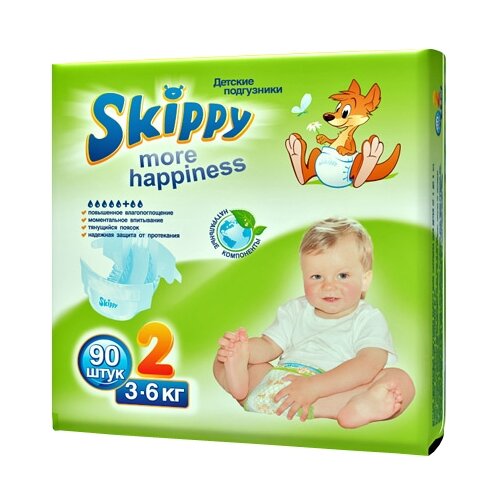 фото Skippy подгузники More Happiness 2 (3-6 кг) 90 шт.