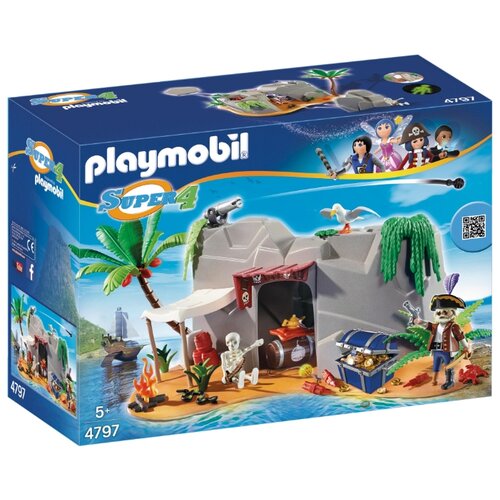 фото Набор с элементами конструктора playmobil super 4 4797 пещера на пороховом острове