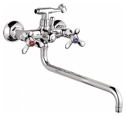 Смеситель ванна LEDEME круглый излив крест керамика L2612