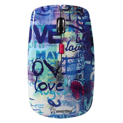 Беспроводная мышь SmartBuy SBM-327AG-LV-FC Love Full-Color Print Blue USB, синий