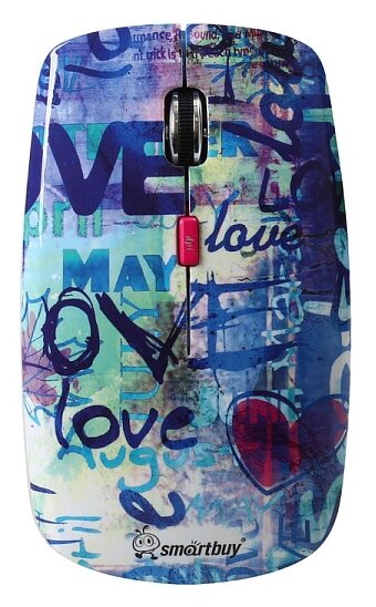 Беспроводная мышь SmartBuy SBM-327AG-LV-FC Love Full-Color Print Blue USB