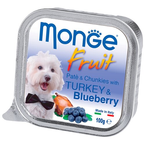 фото Влажный корм для собак Monge Fruit индейка с черникой 100г