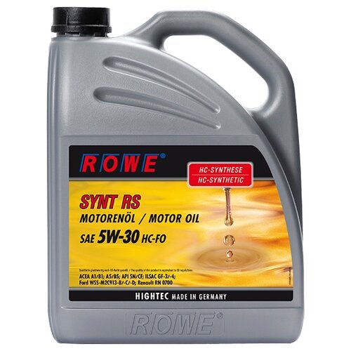 фото Синтетическое моторное масло rowe hightec synt rs sae 5w-30 hc-fo 5 л