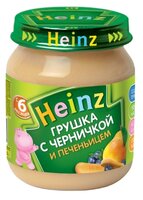 Пюре Heinz грушка и черничка с печеньицем (с 6 месяцев) 120 г, 1 шт.